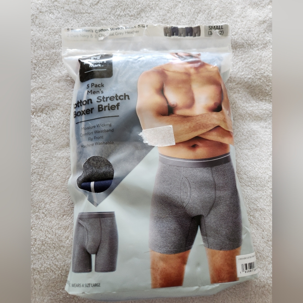 Men's Cotton Stretch Boxer Briefs - Gray (5 Pack) by The Gentleman's Mark